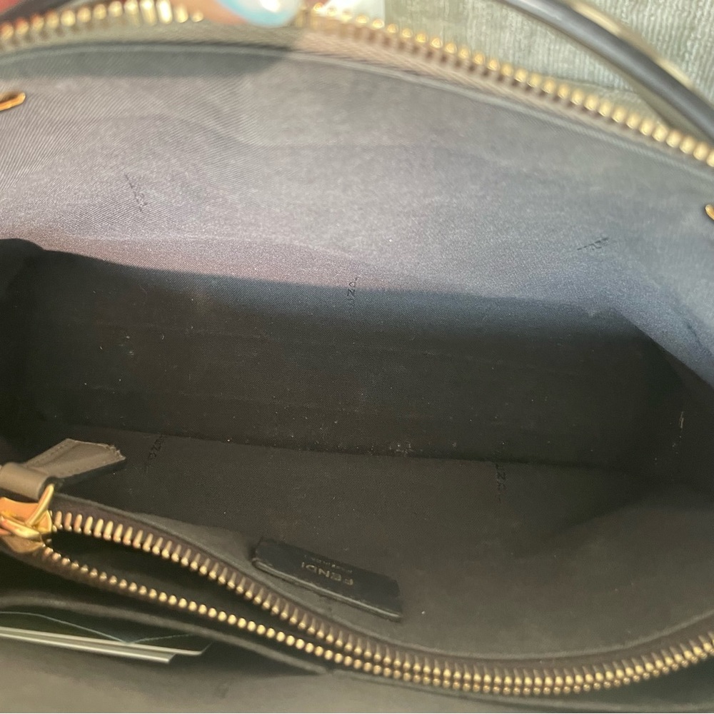 Fendi By The Way Medium Grey Leather & Python-Look Elaphe Boston Bag - Picture 14 of 14